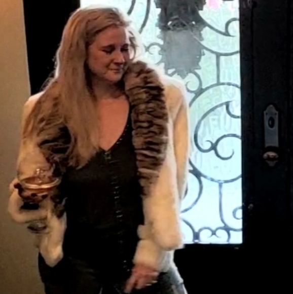 Soft, Ivory Rabbit Fur Coat w/Fox Collar - Picture 11 of 16